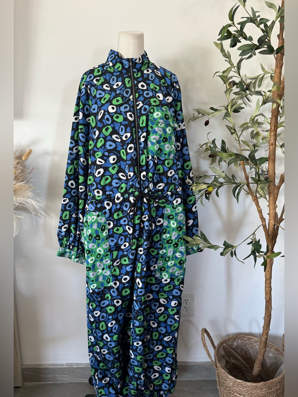 Diane von Furstenberg x Target Printed Zip Front Jumpsuit Size XXL 100% Nylon